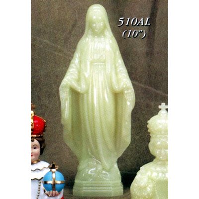 Our Lady of Grace Luminous Plastic Statue, 10" (25.5 cm)