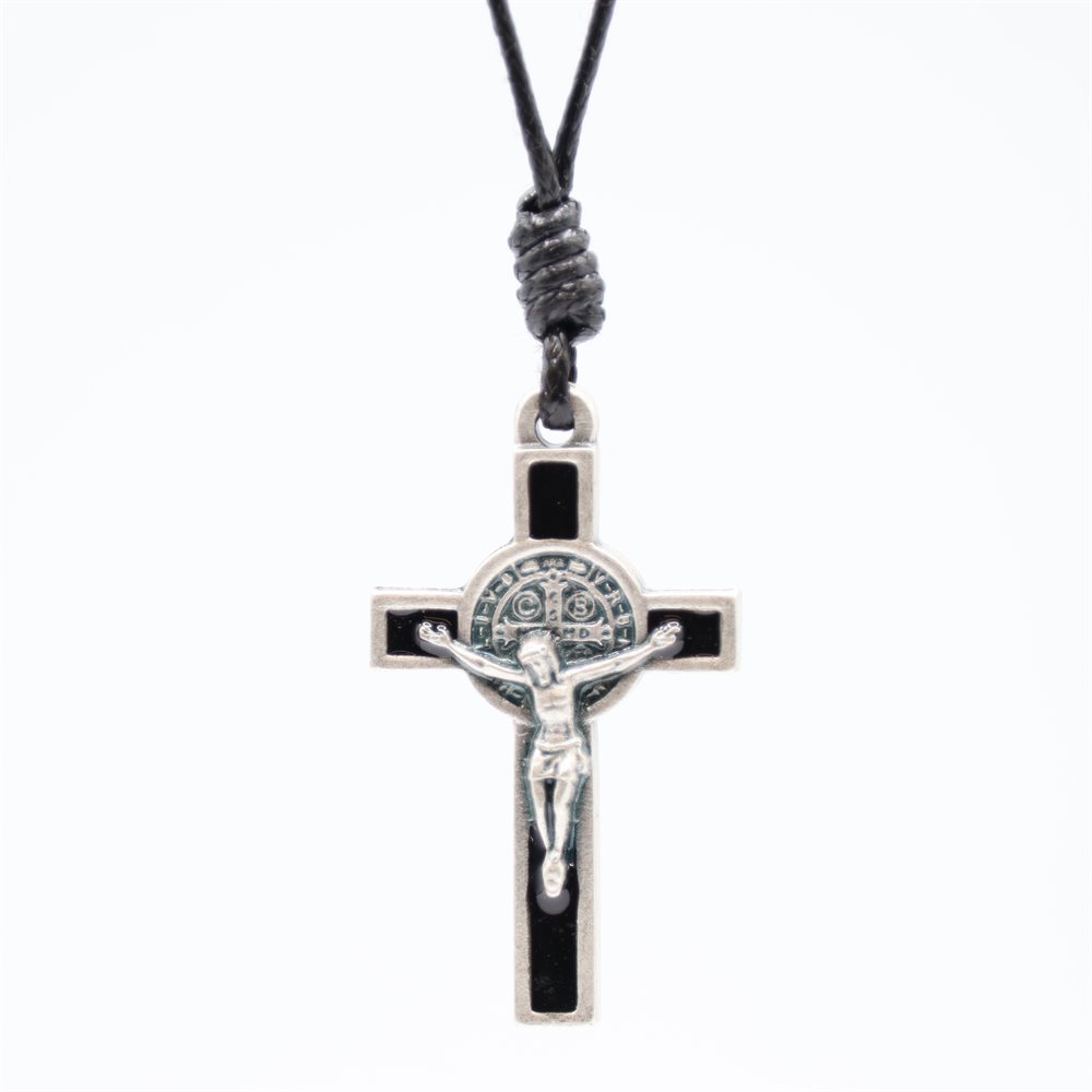 St. Benedict Cross Pendant 3,7 cm with cord