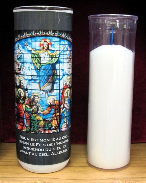 Veilleuse 8'' Ascension et plastique 5jrs / un Veilleuse 8'' Ascension et plastique 5jrs / un