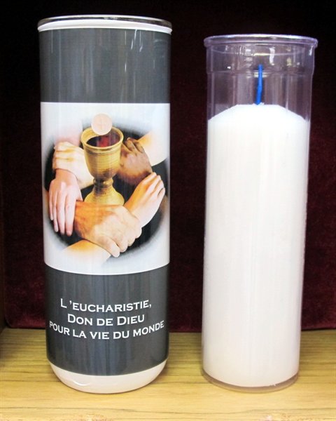 Veilleuse 8'' Corpus Christi et plastique 5jrs / un Veilleuse 8'' Corpus Christi et plastique 5jrs / un