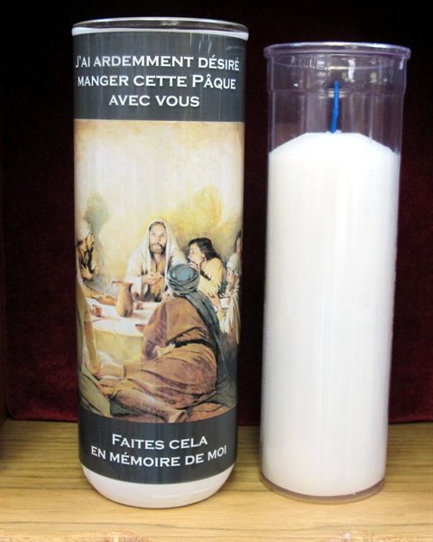 Veilleuse 8'' Dernière Cène et plastique 5jrs / un Veilleuse 8'' Dernière Cène et plastique 5jrs / un