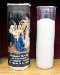 Veilleuse 8'' Madonne+Anges musiciens et plastique 5jrs / un