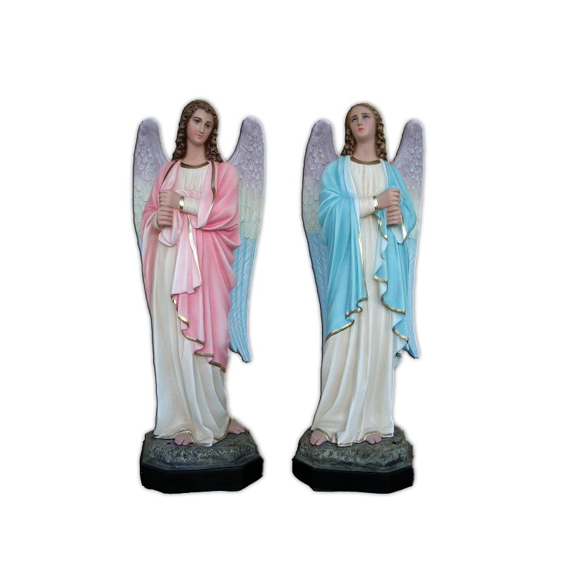 Statue ext. Anges porte-chandelle 43" (110 cm) en FDV / pr