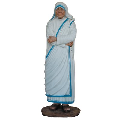 Mother Teresa Color Fiberglass Outdoor Statue, 60" (150 cm)