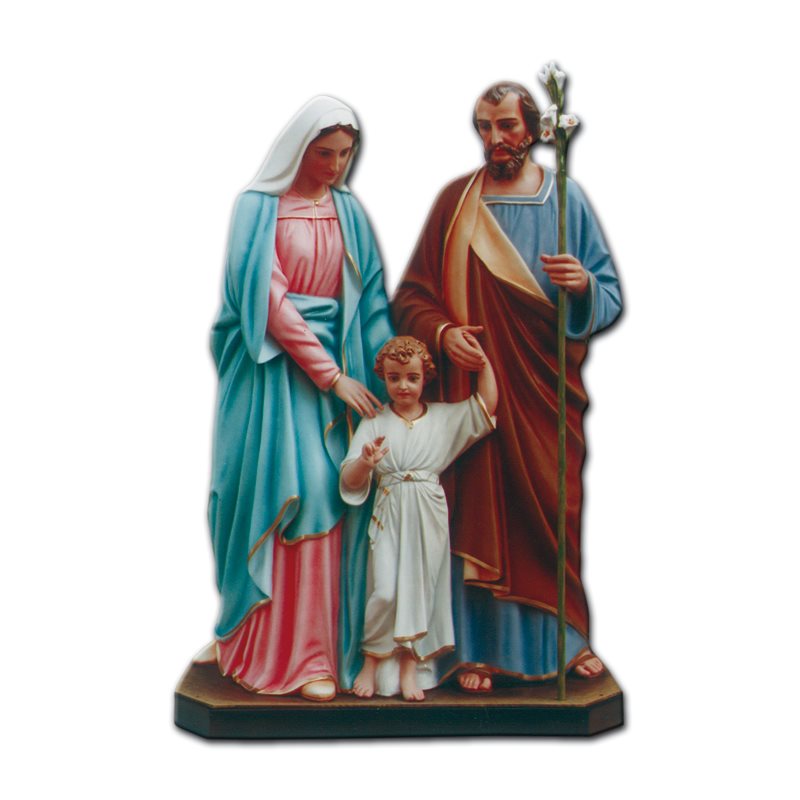 Holy Family Color Fiberglass Outdoor Statue, 67" (170 cm)