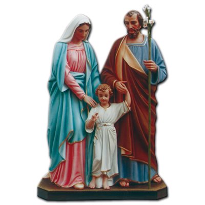 Statue ext. Sainte Famille 67" (170 cm) en FDV Couleur