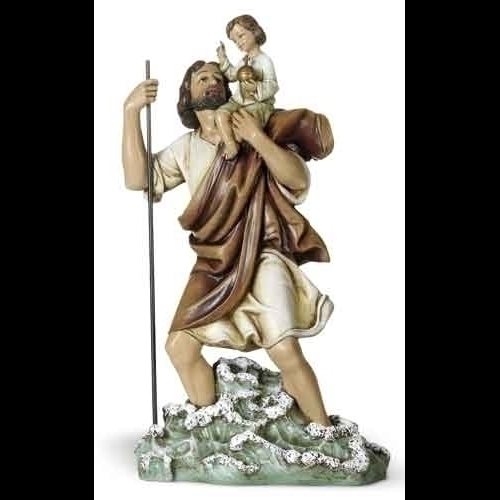 Statue Saint Christophe 15" (38 cm) en résine