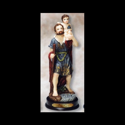 Statue Saint Christophe 8" (20 cm) en résine