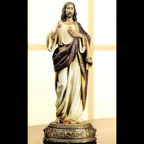 Sacred Heart of Jesus Statue, 10.25" (26 cm) Ht.