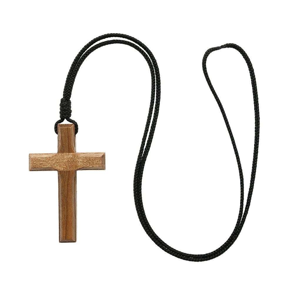 Cross necklace, wood, 2 3 / 4''