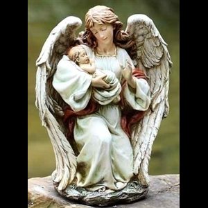 Statue Ange avec enfant 17" résine
