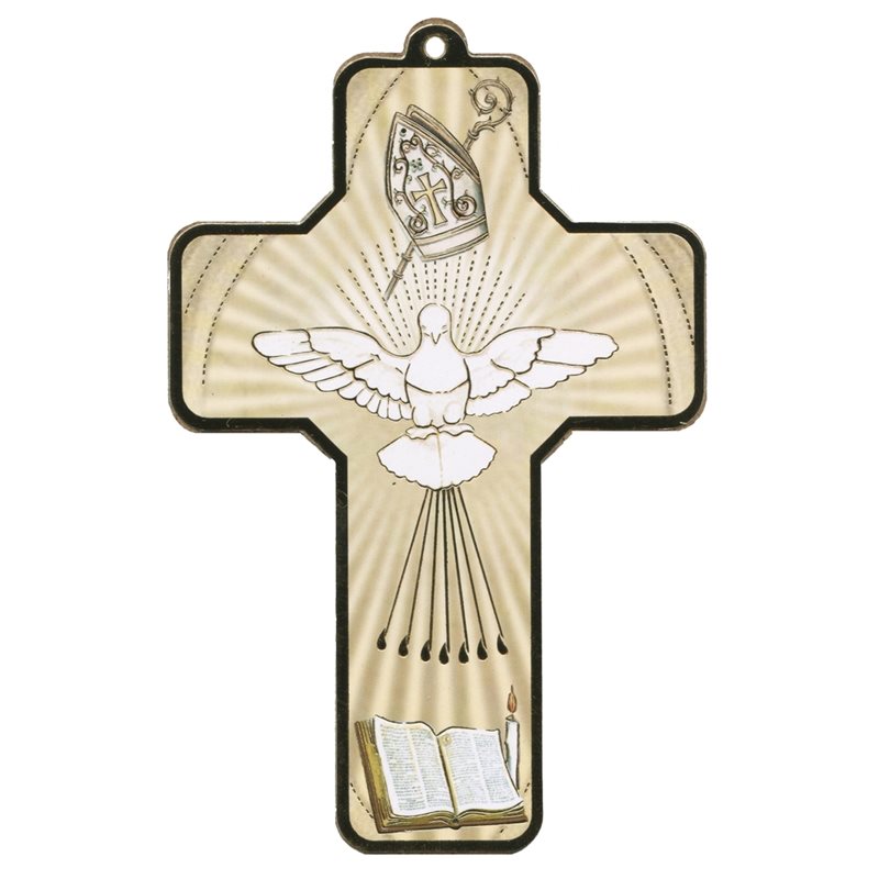 Croix Confirmation en bois laminé 3.5'' x 5'' (9 x 13 cm)