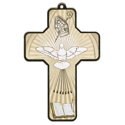 Croix Confirmation en bois laminé 3.5'' x 5'' (9 x 13 cm)