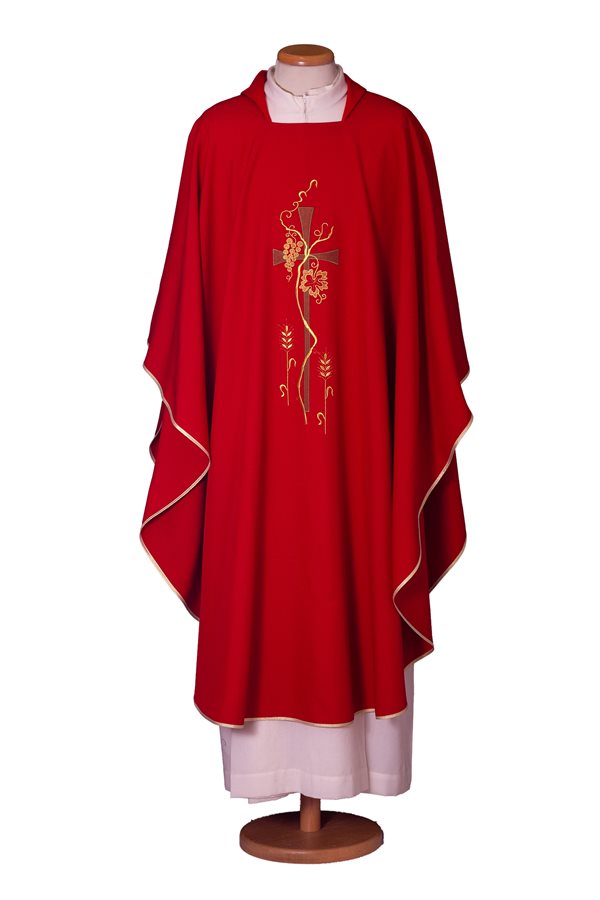 Red Chasuble #65-000406 100% polyester