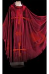Chasuble Rouge #65-000521 en laine et soie