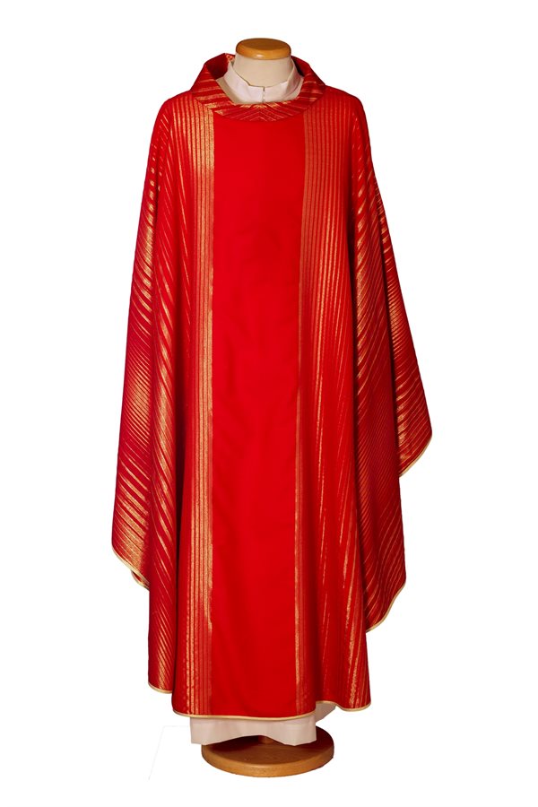 Chasuble Rouge #65-002001 en laine et lurex
