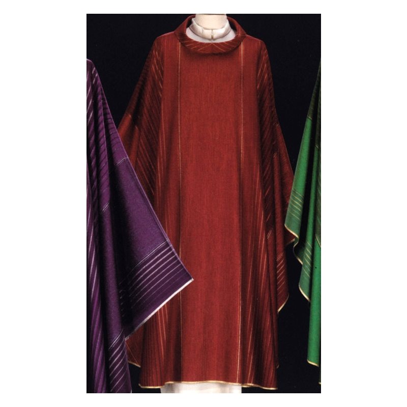 Chasuble #65-002010 rouge en laine et lurex