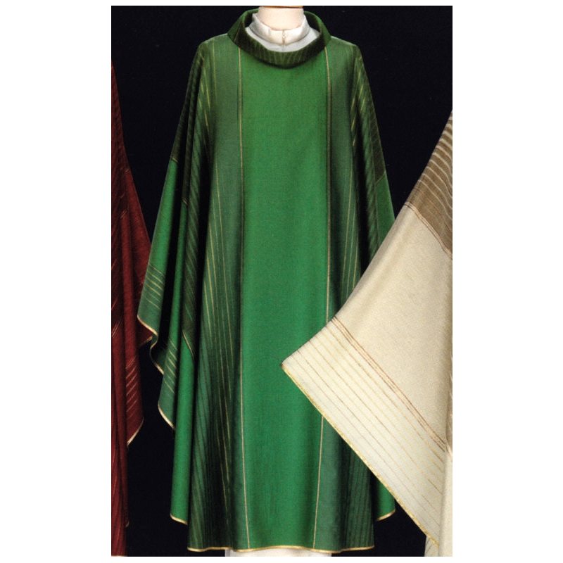 Chasuble #65-002010 Green in wool / lurex