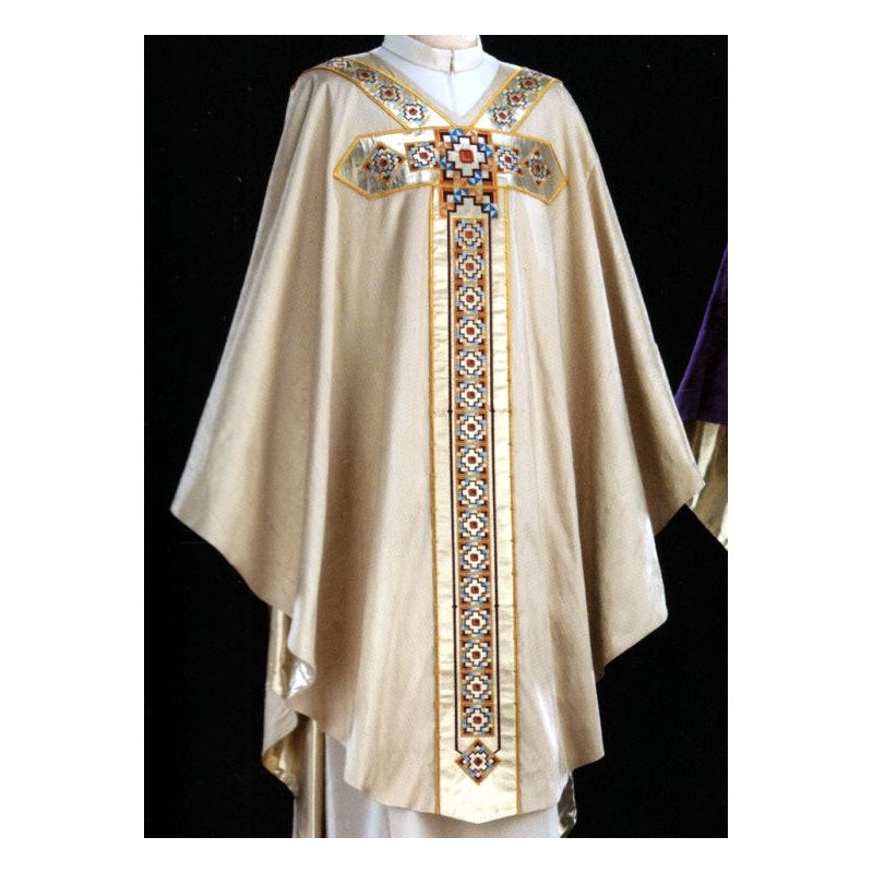 Chasuble #65-039412 White 100% silk