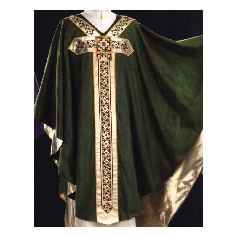 Chasuble #65-039412 Green 100% silk