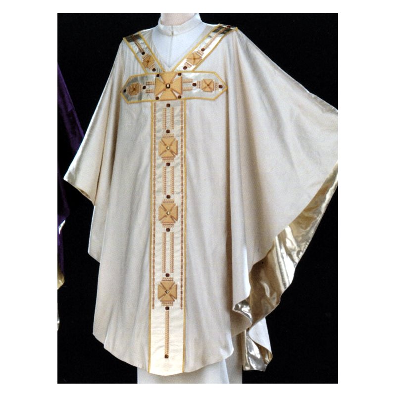 Chasuble #65-039691 blanche 100% soie