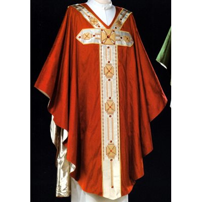 Chasuble #65-039691 rouge 100% soie