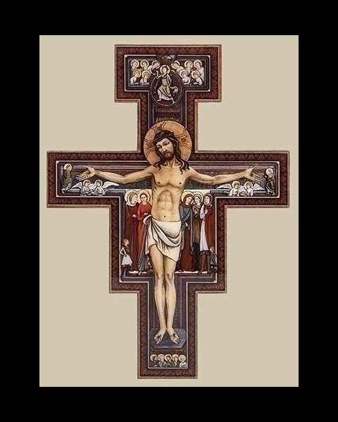 Croix Sant Damien 11 3 / 4" en résine