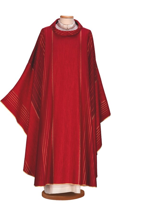 Chasuble Rouge #65-002010 en laine et lurex