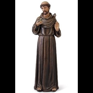 Statue Saint Francois d'Assise 61 1 / 2'' résine
