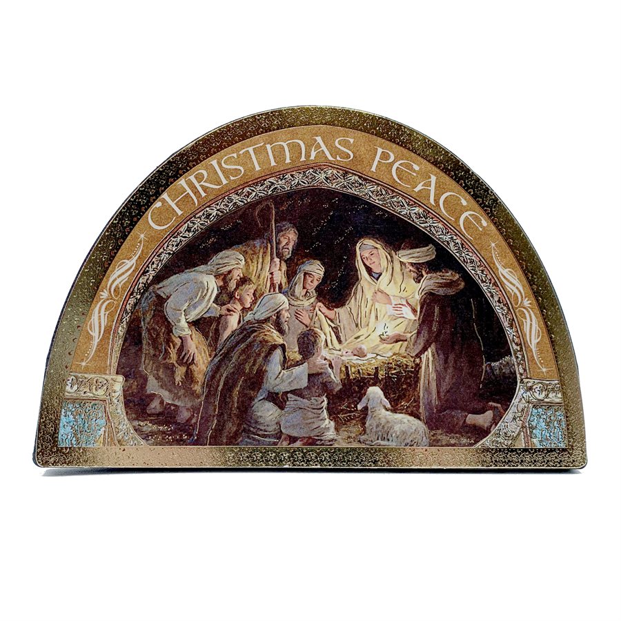 Plaque Nativité en bois 18x12 cm