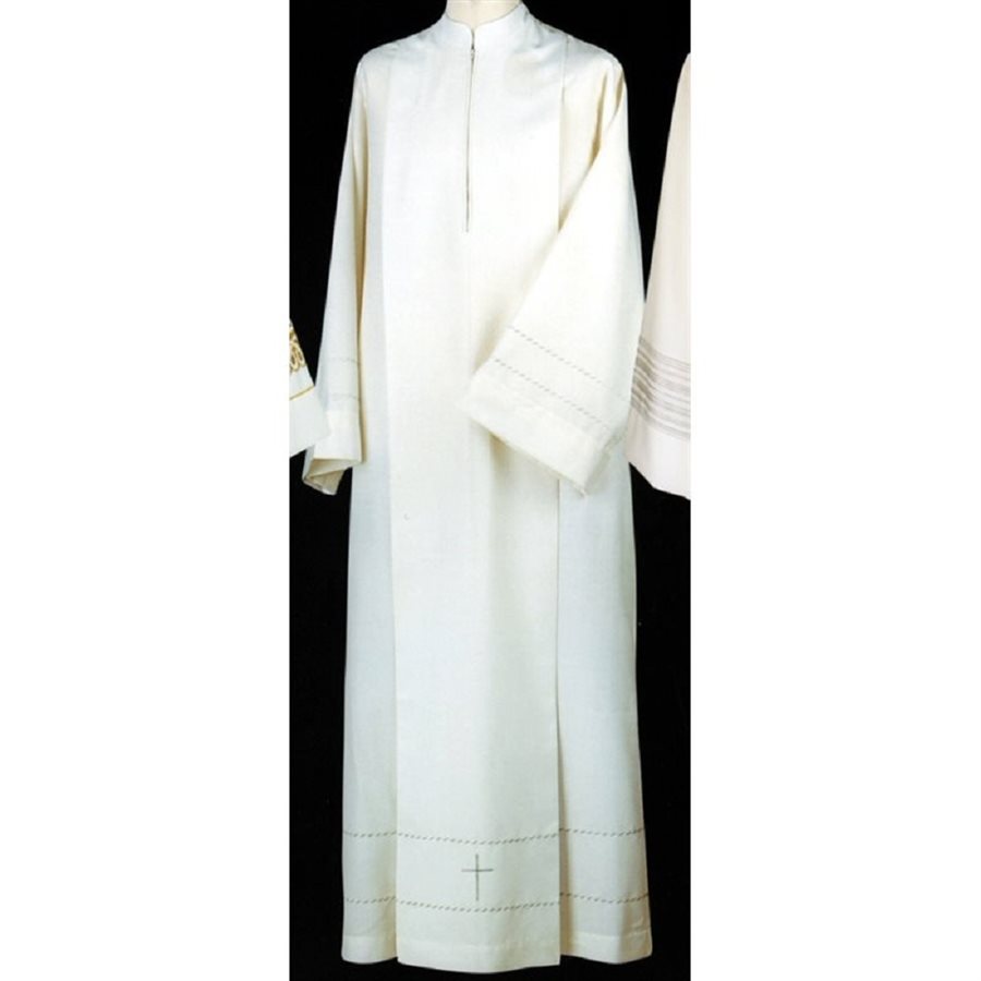 Aube 55" (140 cm) polyester / coton avec croix grecque brodée