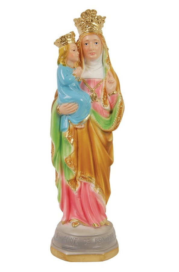 Statue Sainte Anne Beaupré, plâtre col., peinte main, 20 cm