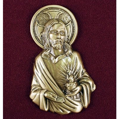 Sacred Heart Gold Applique, 4.5" (11.4 cm) Ht.