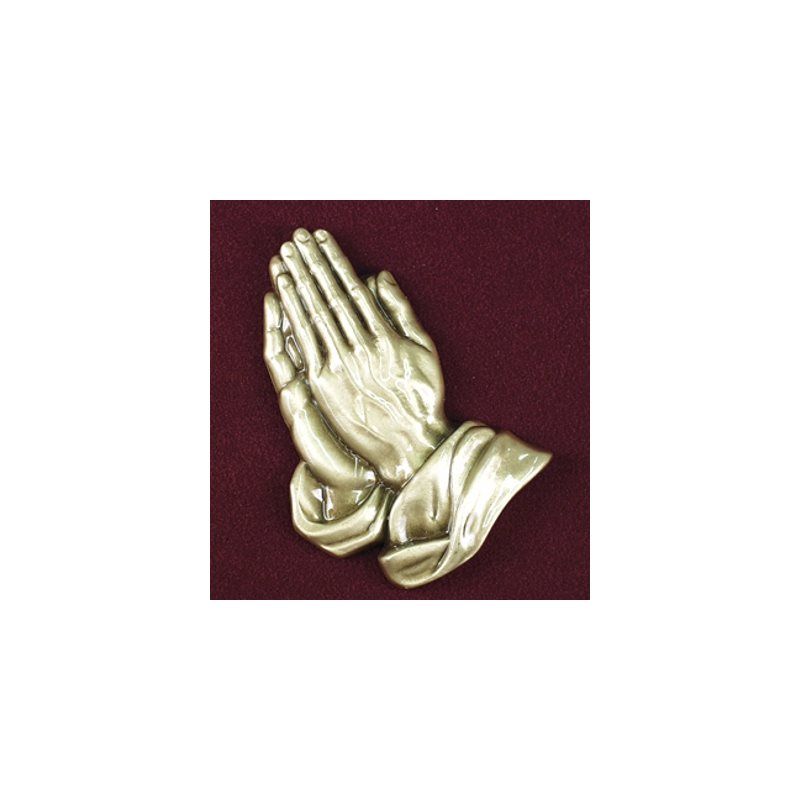 Appliqué en bronze Main en prière 4.25" (11 cm) Ht.
