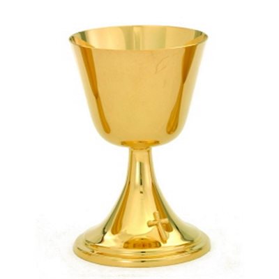 Chalice, Gold Plate 24Kt, 6.75" (17,1 cm) / Capacity: 12 oz