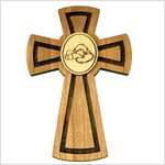 Croix baptême en bois 5.25" (13.3 cm)