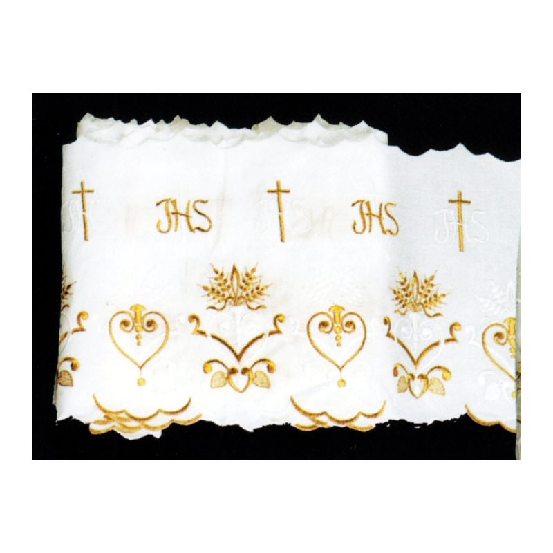 White and Gold Lace JHS 8.75" (22 cm) Wide / meter