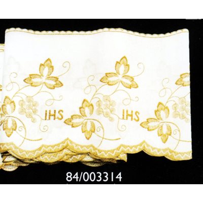 White and Gold Lace IHS 11" (28 cm) Wide / meter