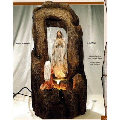 Lourdes Electric Grotto With Water Cascade, 48" (122 cm)