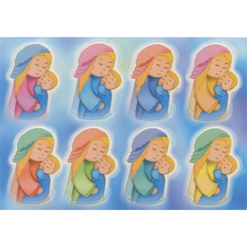 Glow in the Dark Sticker -Madonna & Child / Sheet of 8-pcs