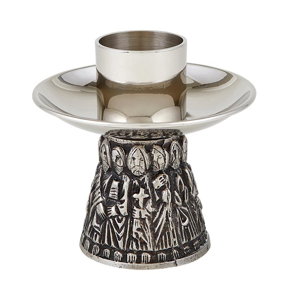 Altar Candlestick 2 1 / 2'' x 4'', nickel br., 1 1 / 2'' socket