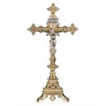 Crucifix d'autel 24" (61 cm) Ht. en laiton plaqué nickel