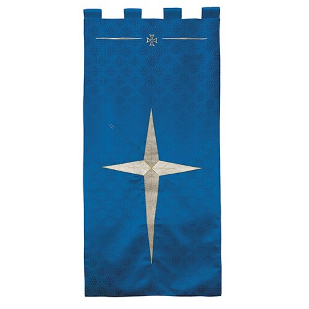 Maltese Jacquard Banner: Blue, 24" x 48" (61 x 123 cm) / ea