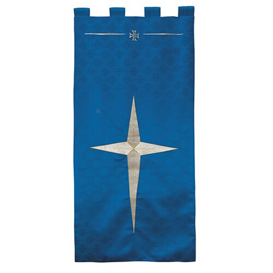 Maltese Jacquard Banner: Blue, 24" x 48" (61 x 123 cm) / ea