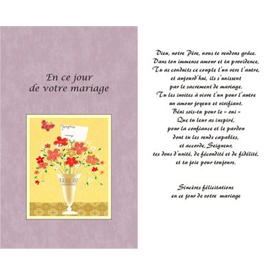 Carte Mariage 5.25'' x 8.5'' (13.3 x 21.6 cm) / un