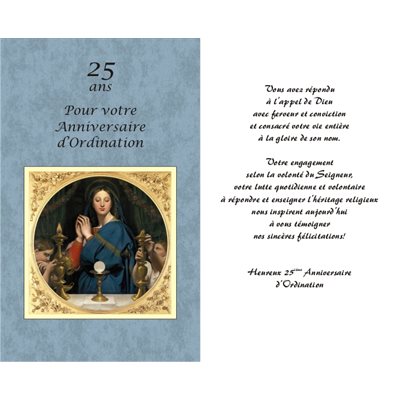 Carte 25e Anniversaire d'Ordination Sacerdotale 5.25''x8.5''