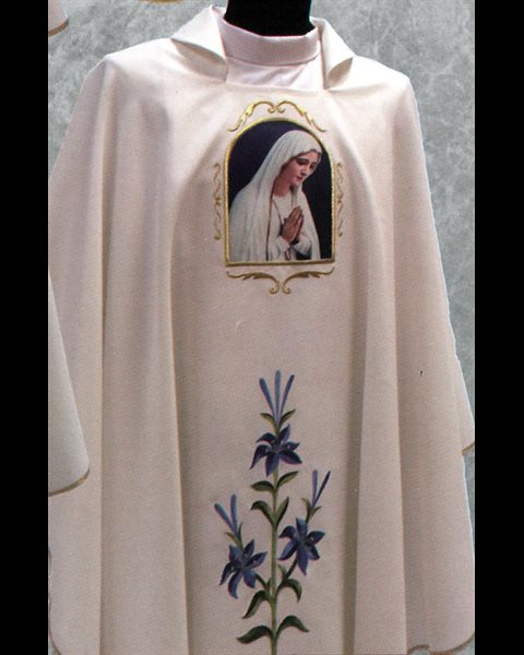 Chasuble Mariale et Étole #343 Blanche