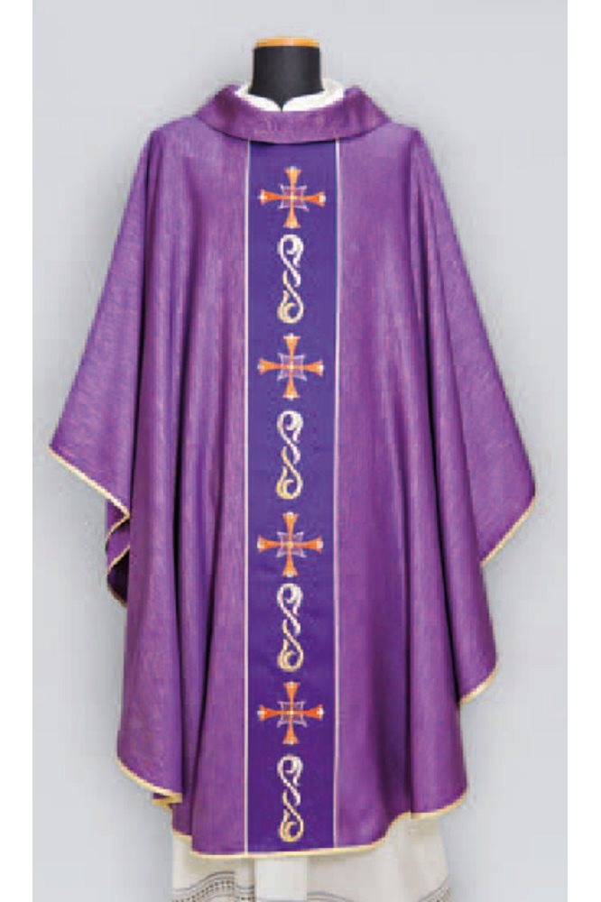 Chasuble et Étole #659 (95% LAINE, 5% FIL D'OR) Chasuble et Étole #659 (95% LAINE, 5% FIL D'OR)