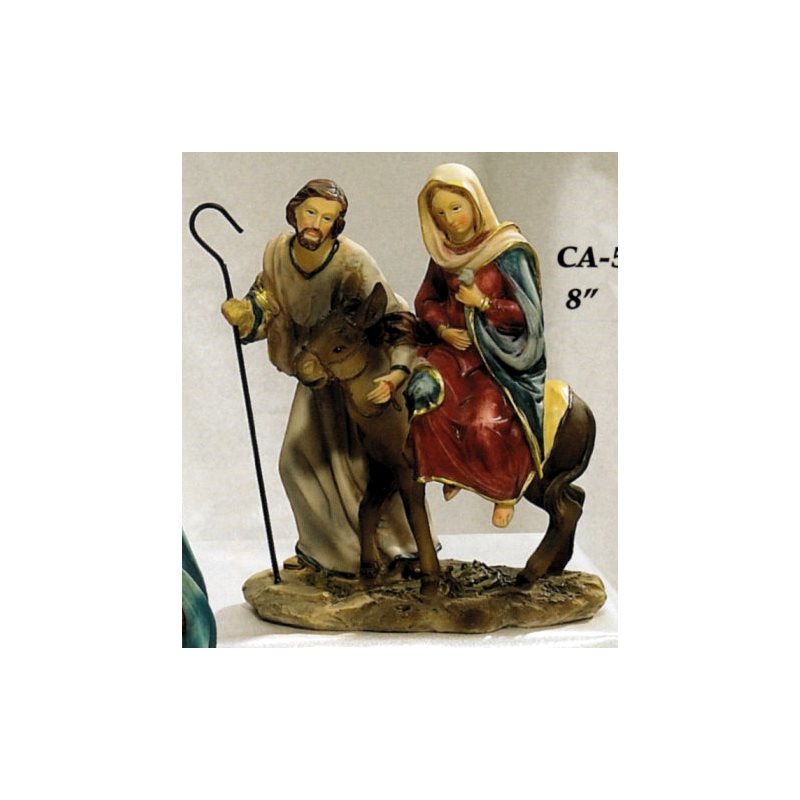 Pregnant Mary & Joseph Resin Statue, 8" (20 cm)