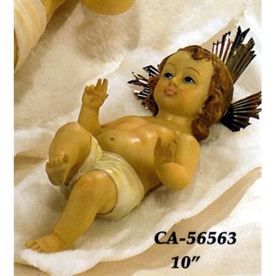 Resin Infant Jesus With Gold Rays, 10" (25.5 cm)